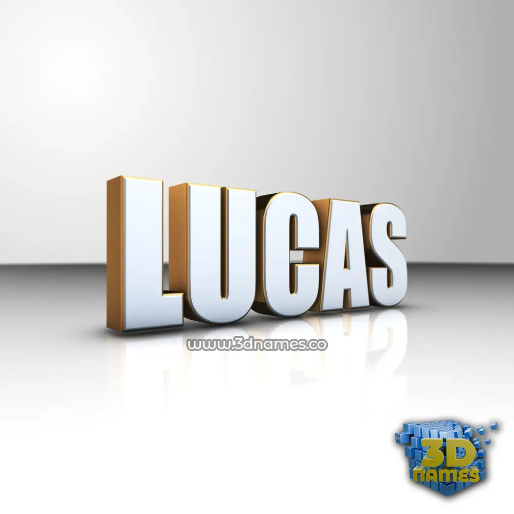 lucas in White'n'Gold style - 3D name wallpaper