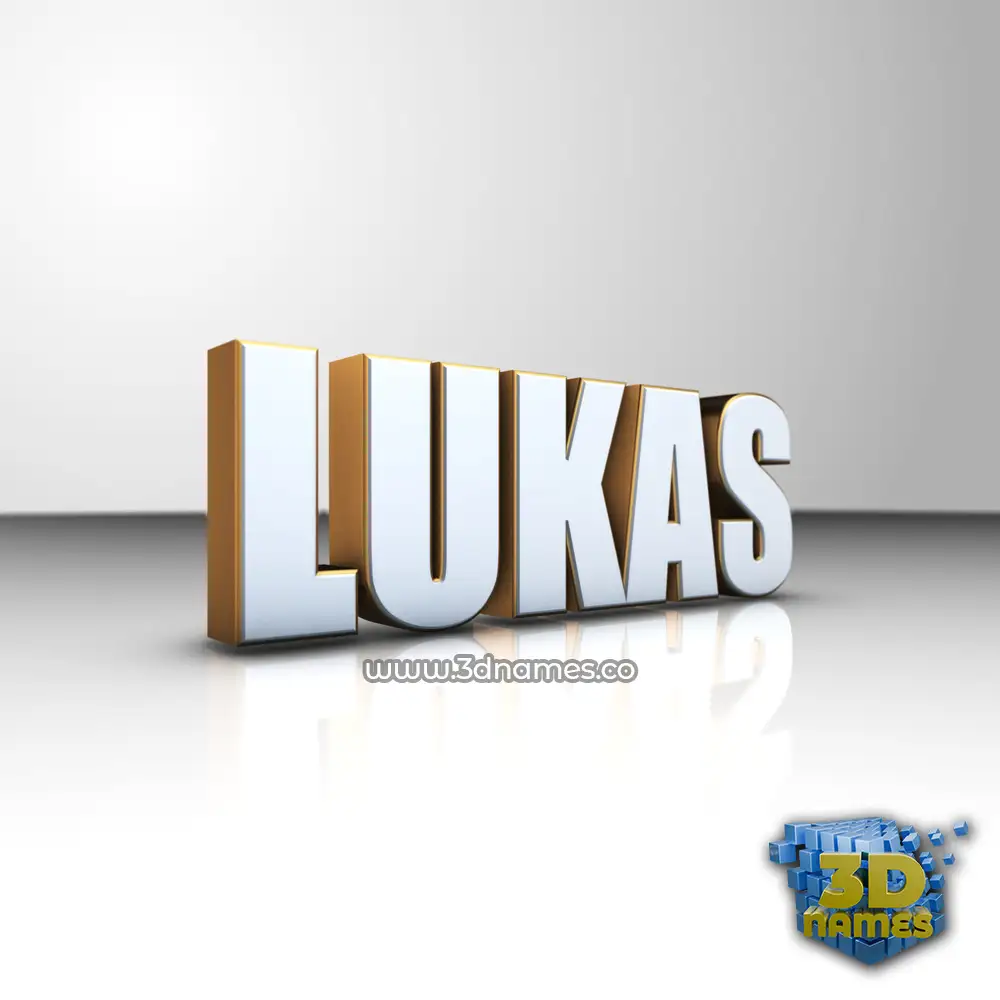 lukas in White'n'Gold style - 3D name wallpaper