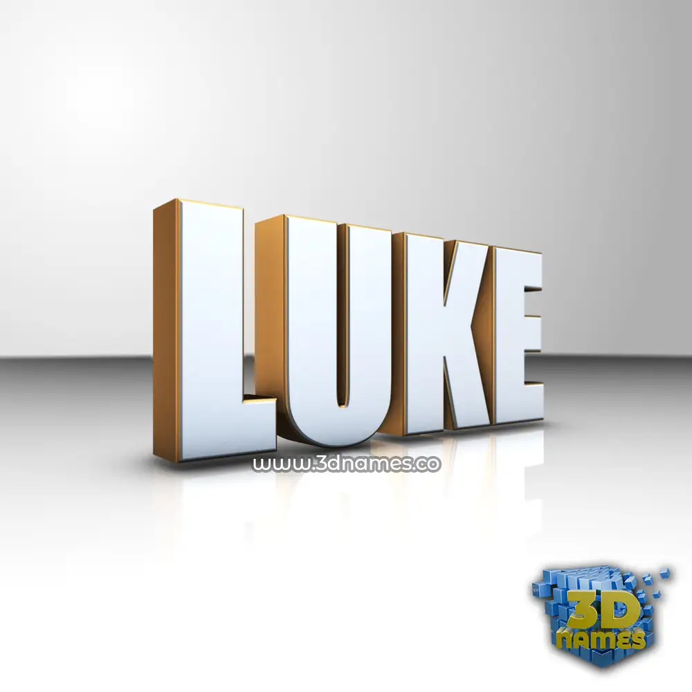 luke in White'n'Gold style - 3D name wallpaper