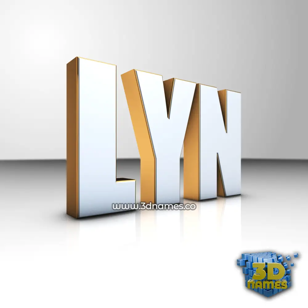 lyn in White'n'Gold style - 3D name wallpaper
