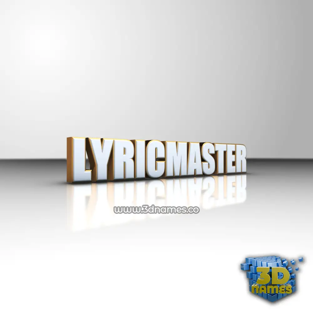 lyricmaster in White'n'Gold style - 3D name wallpaper