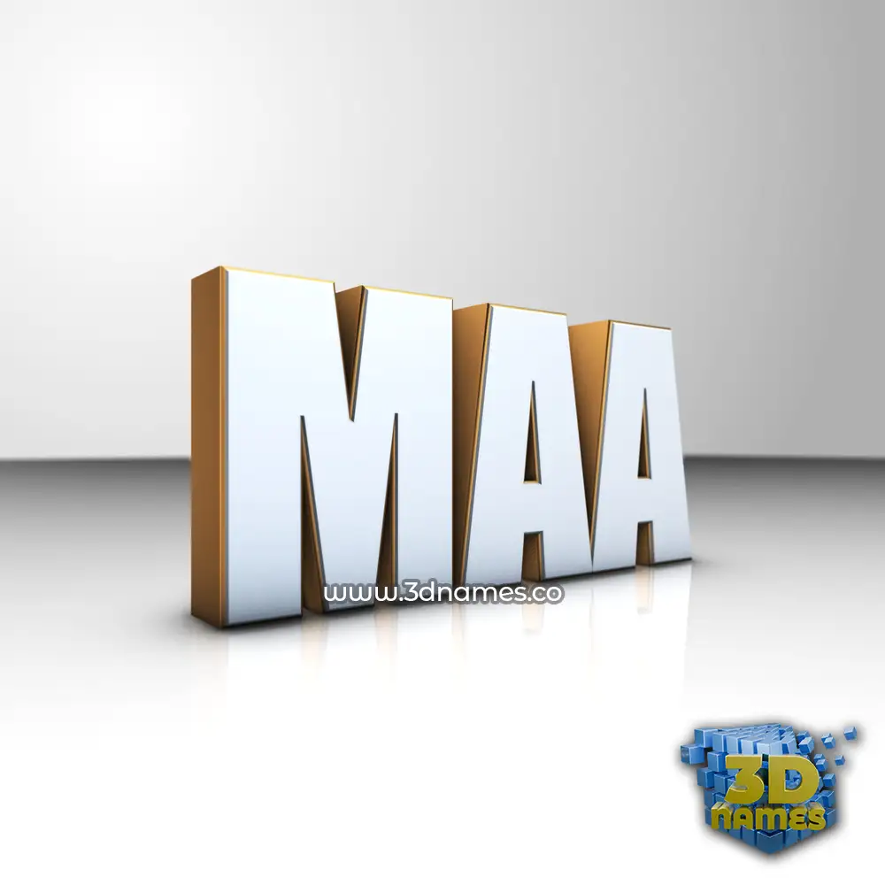 maa in White'n'Gold style - 3D name wallpaper