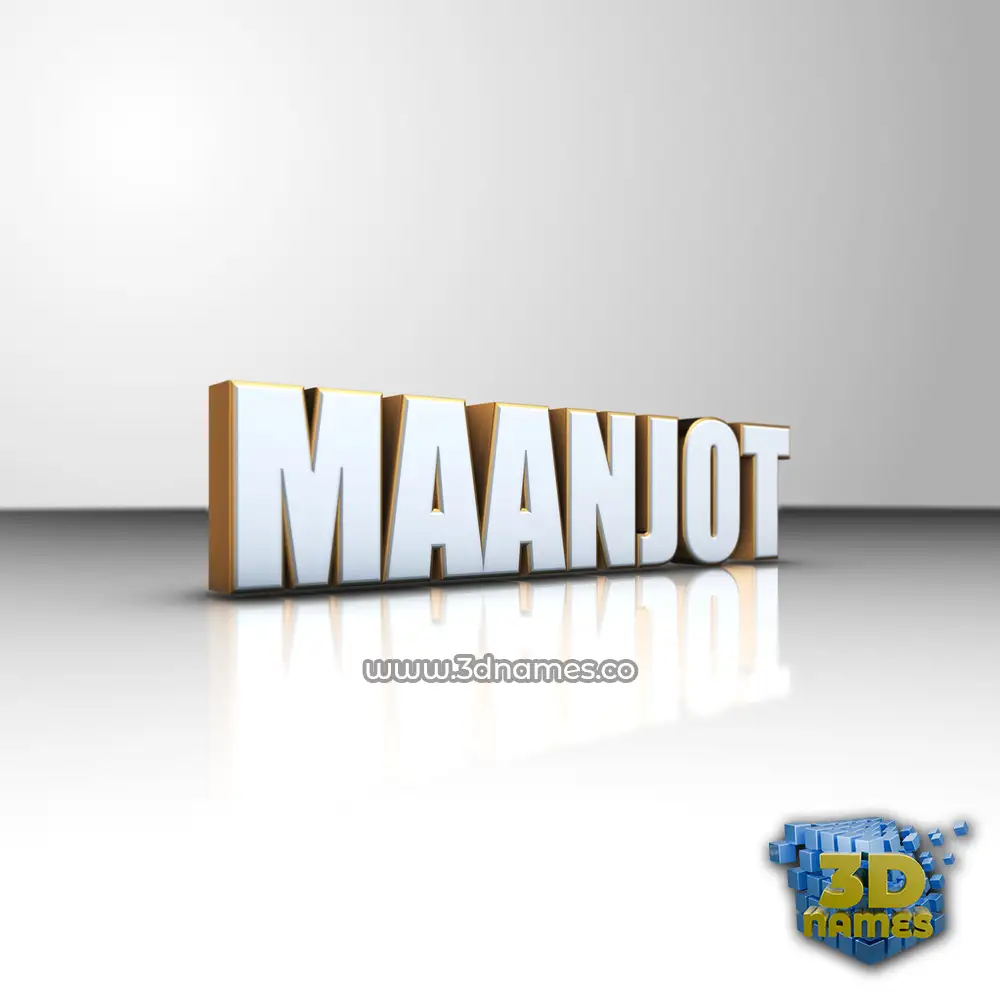 maanjot in White'n'Gold style - 3D name wallpaper