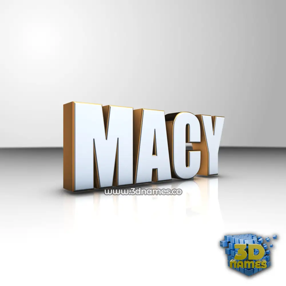 macy in White'n'Gold style - 3D name wallpaper