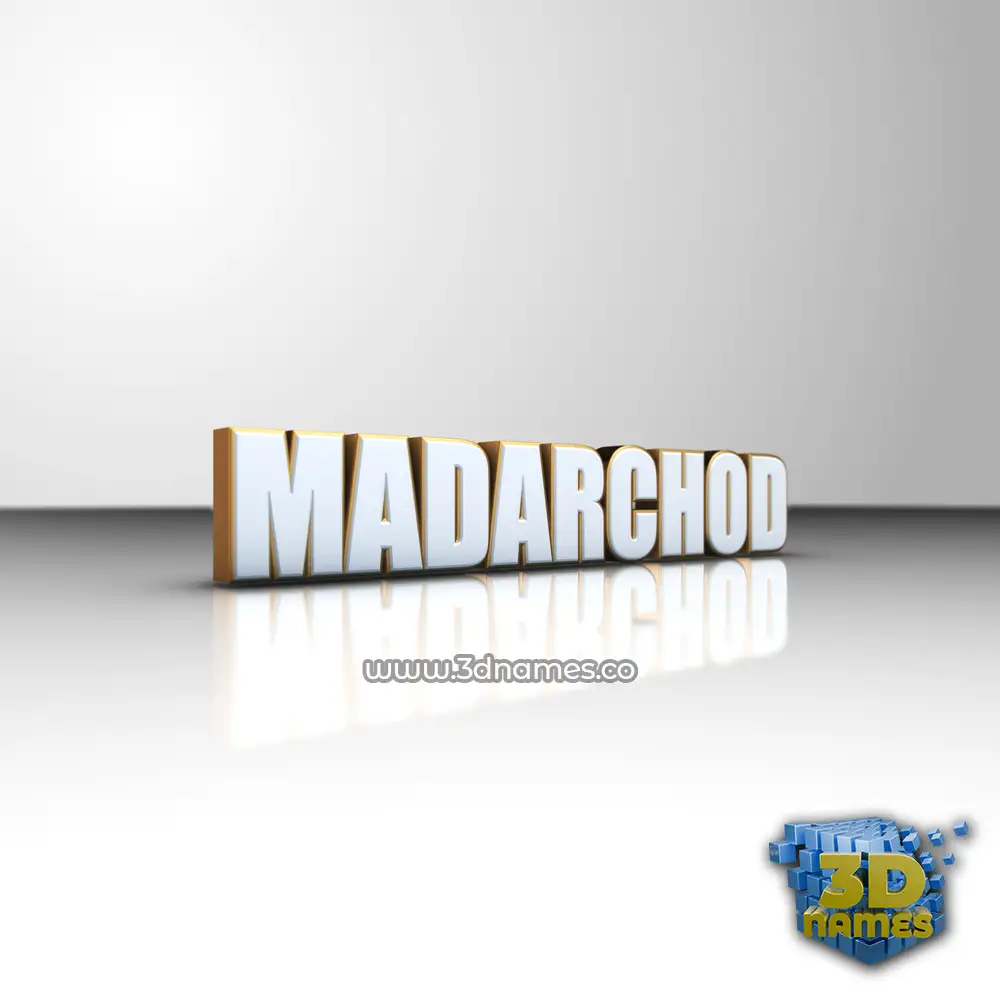 madarchod in White'n'Gold style - 3D name wallpaper