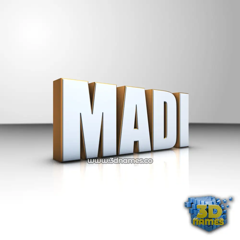 madi in White'n'Gold style - 3D name wallpaper