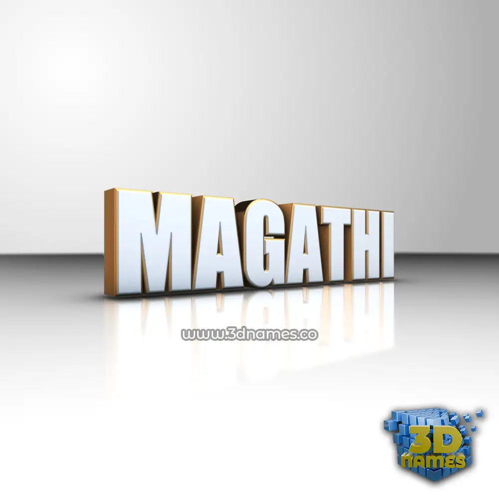 magathi in White'n'Gold style - 3D name wallpaper