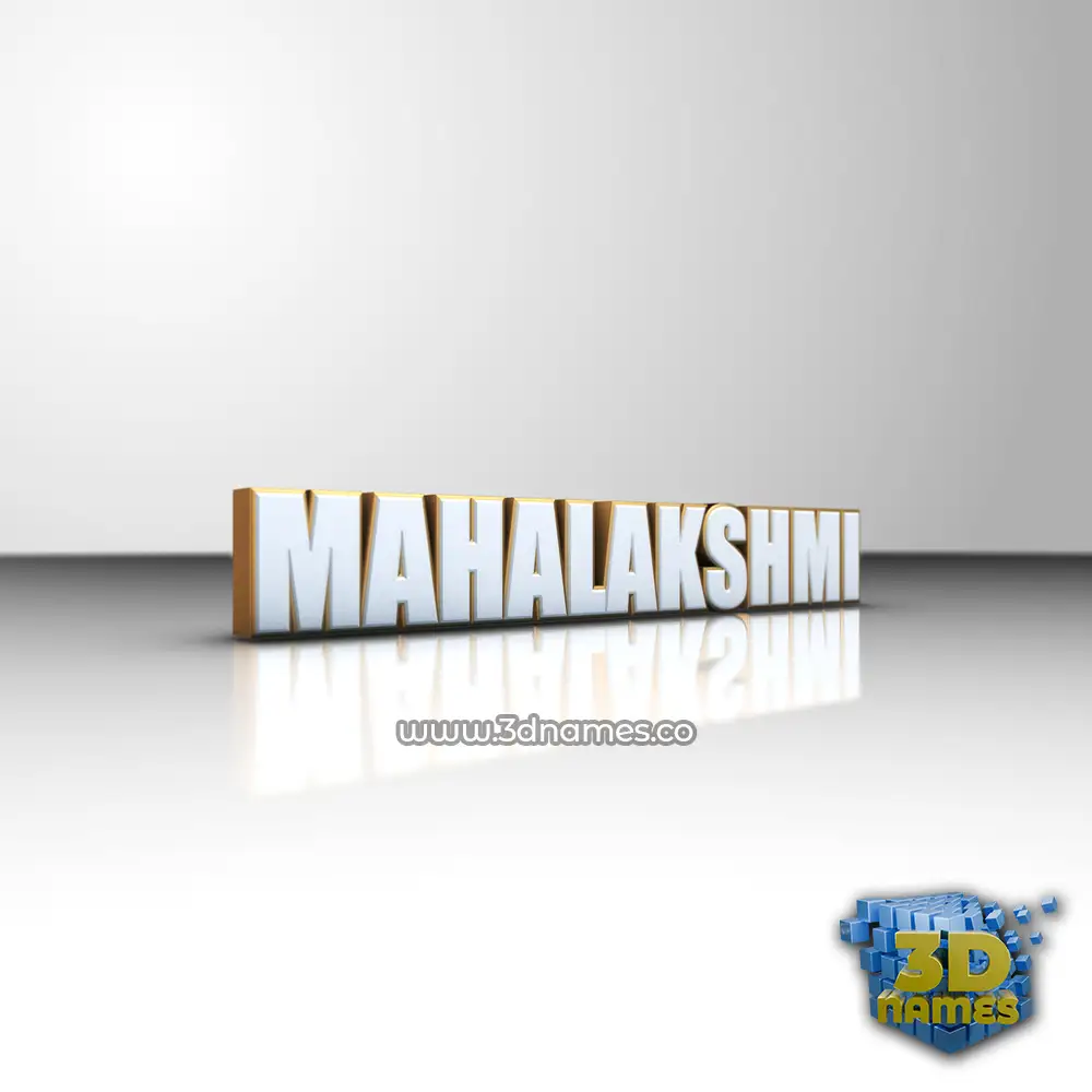 mahalakshmi in White'n'Gold style - 3D name wallpaper