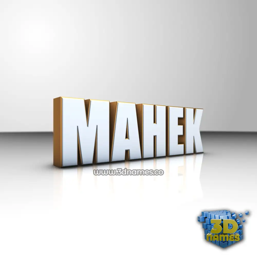 mahek in White'n'Gold style - 3D name wallpaper