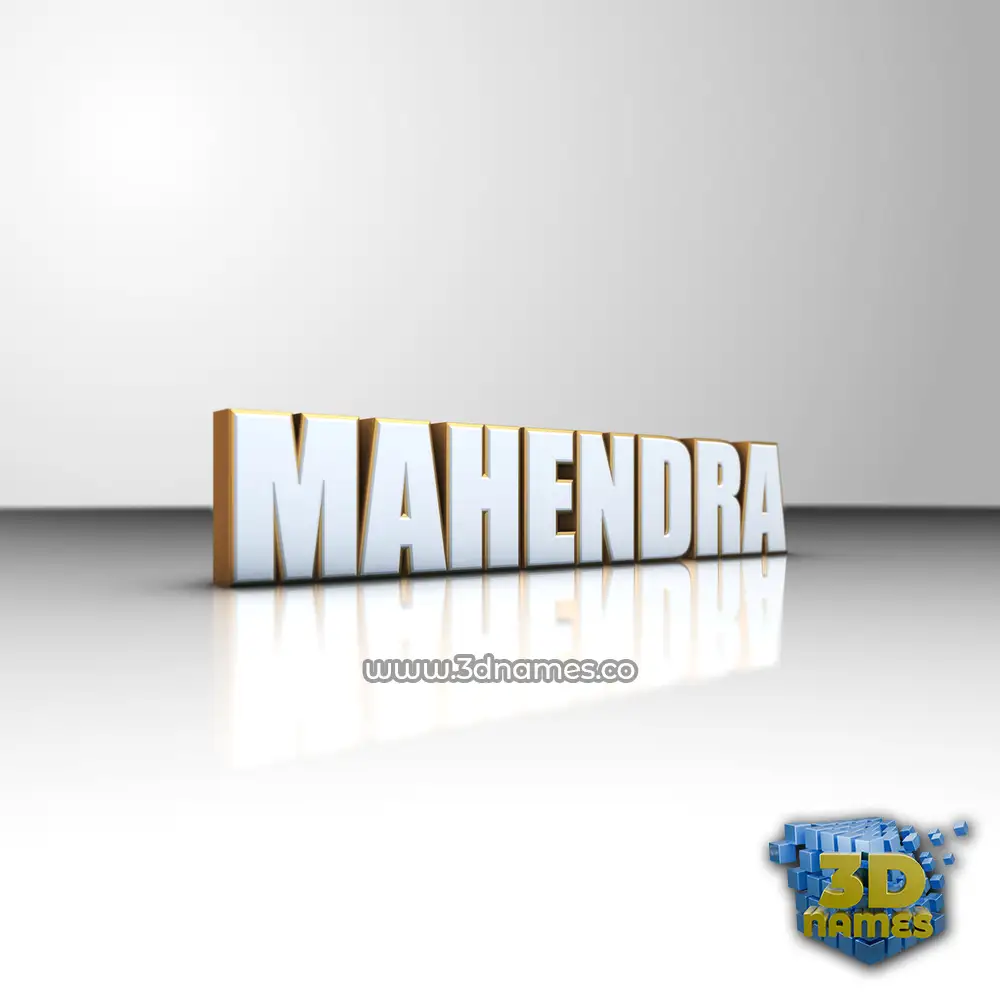 mahendra in White'n'Gold style - 3D name wallpaper