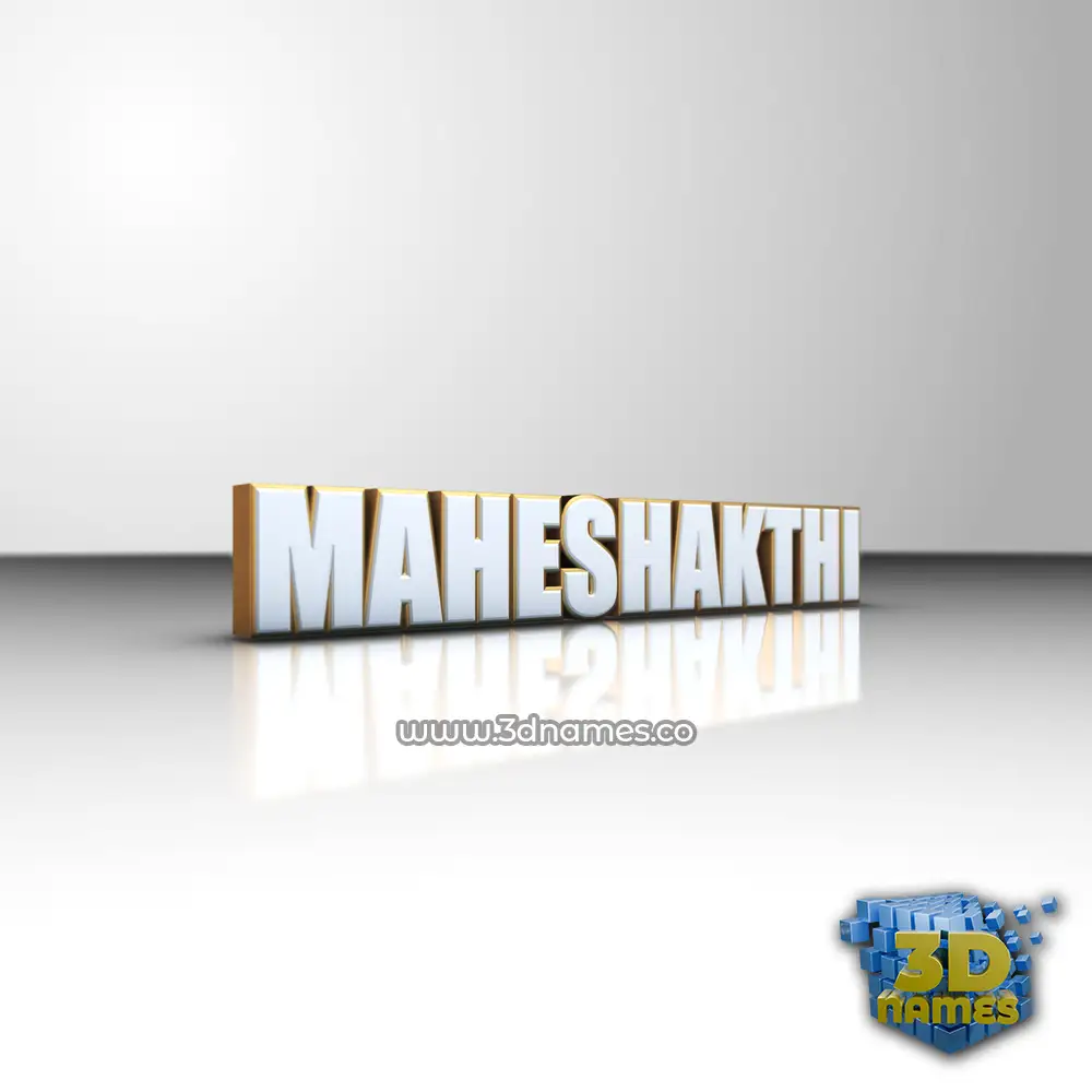 maheshakthi in White'n'Gold style - 3D name wallpaper