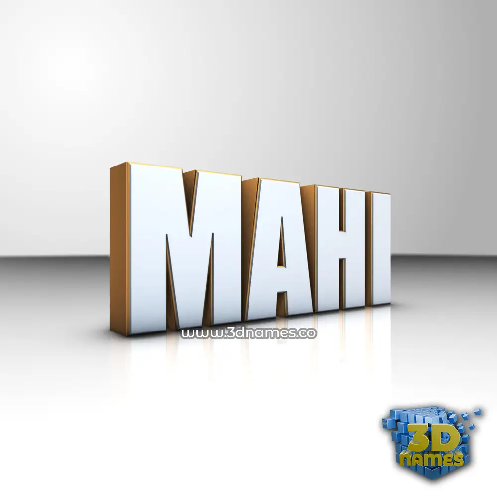 mahi in White'n'Gold style - 3D name wallpaper