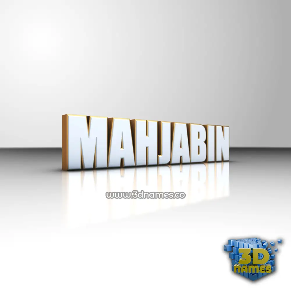 mahjabin in White'n'Gold style - 3D name wallpaper