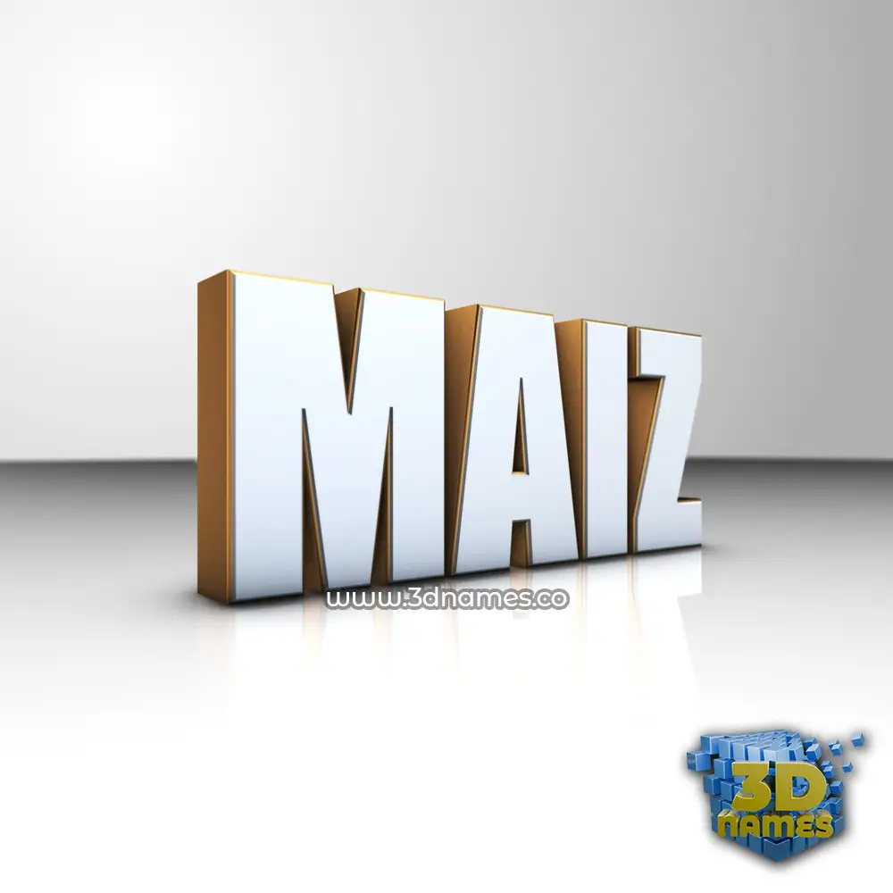 maiz in White'n'Gold style - 3D name wallpaper