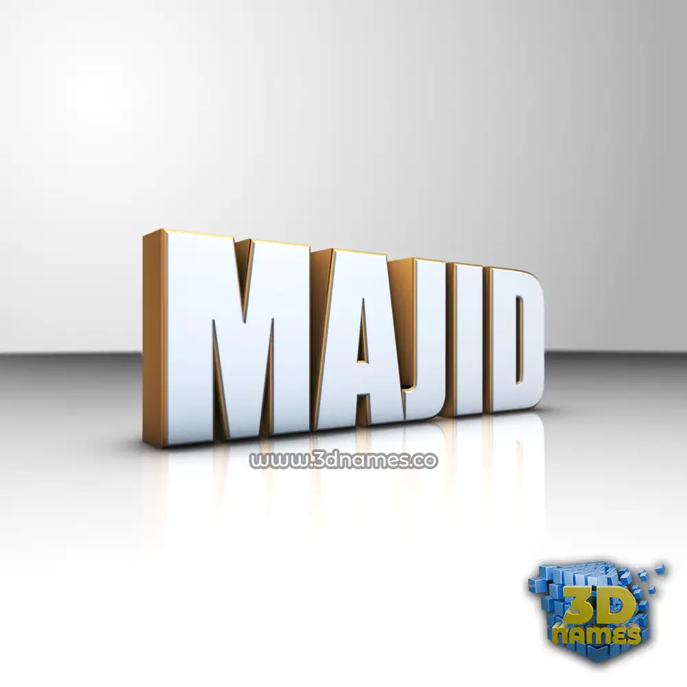 majid in White'n'Gold style - 3D name wallpaper