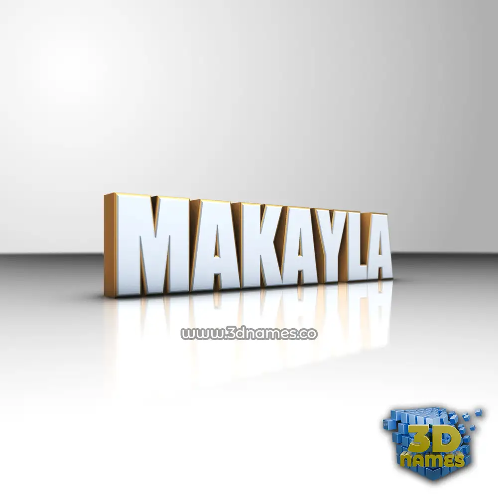 makayla in White'n'Gold style - 3D name wallpaper
