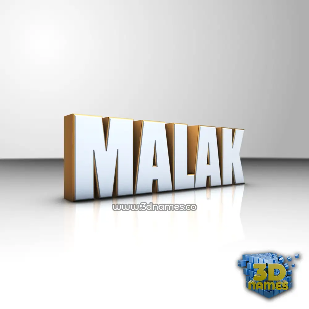 malak in White'n'Gold style - 3D name wallpaper