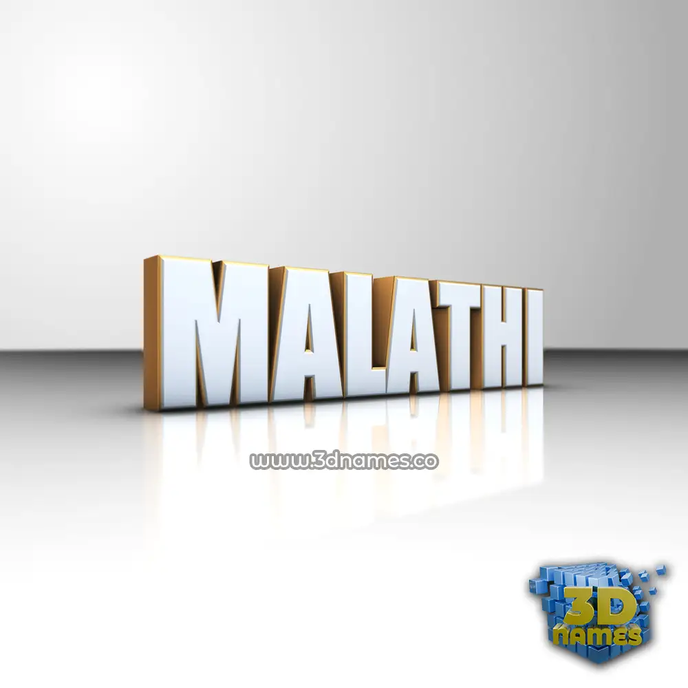 malathi in White'n'Gold style - 3D name wallpaper