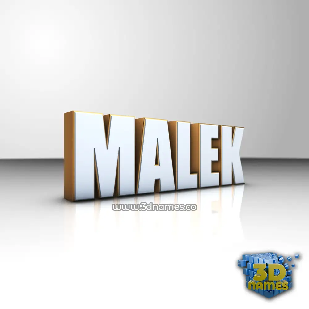 malek in White'n'Gold style - 3D name wallpaper
