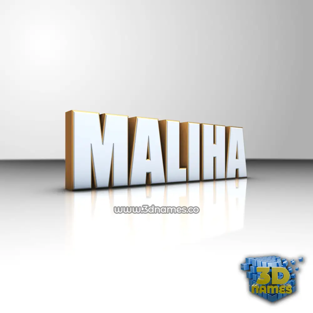 maliha in White'n'Gold style - 3D name wallpaper