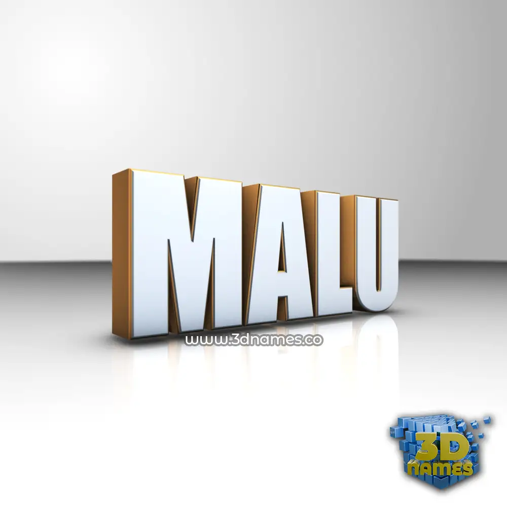 malu in White'n'Gold style - 3D name wallpaper