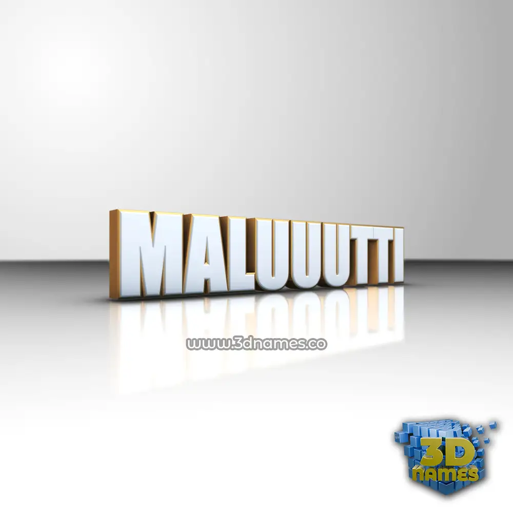 maluuutti in White'n'Gold style - 3D name wallpaper
