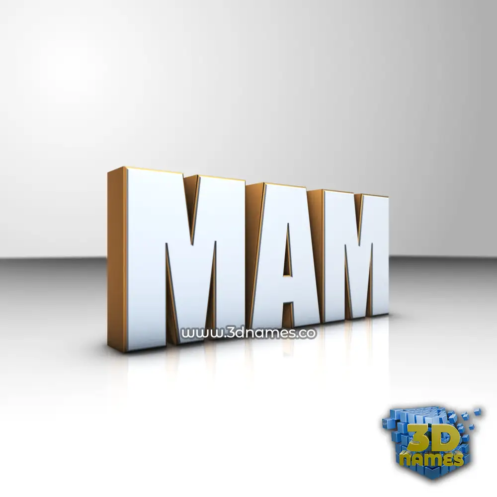 mam in White'n'Gold style - 3D name wallpaper