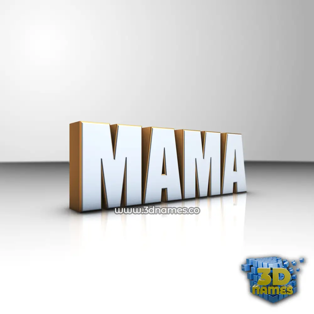 mama in White'n'Gold style - 3D name wallpaper