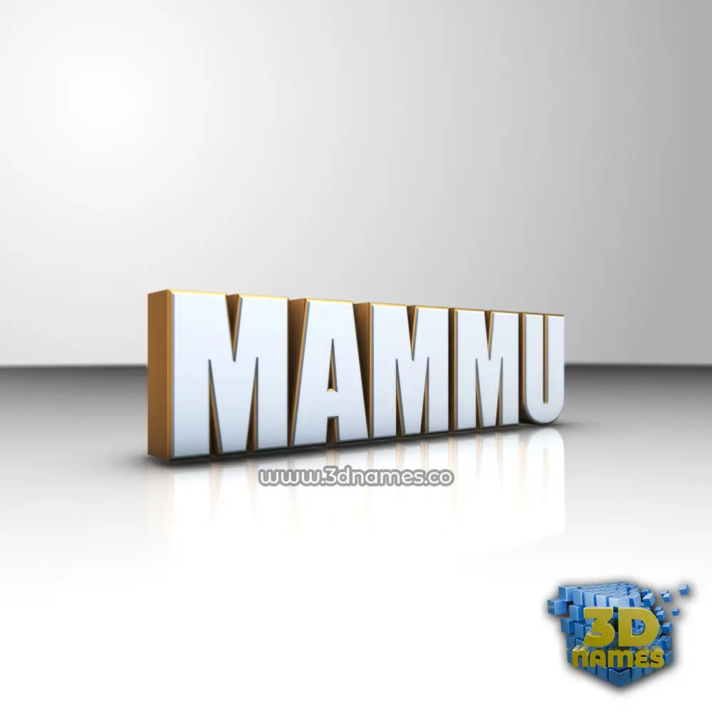 mammu in White'n'Gold style - 3D name wallpaper