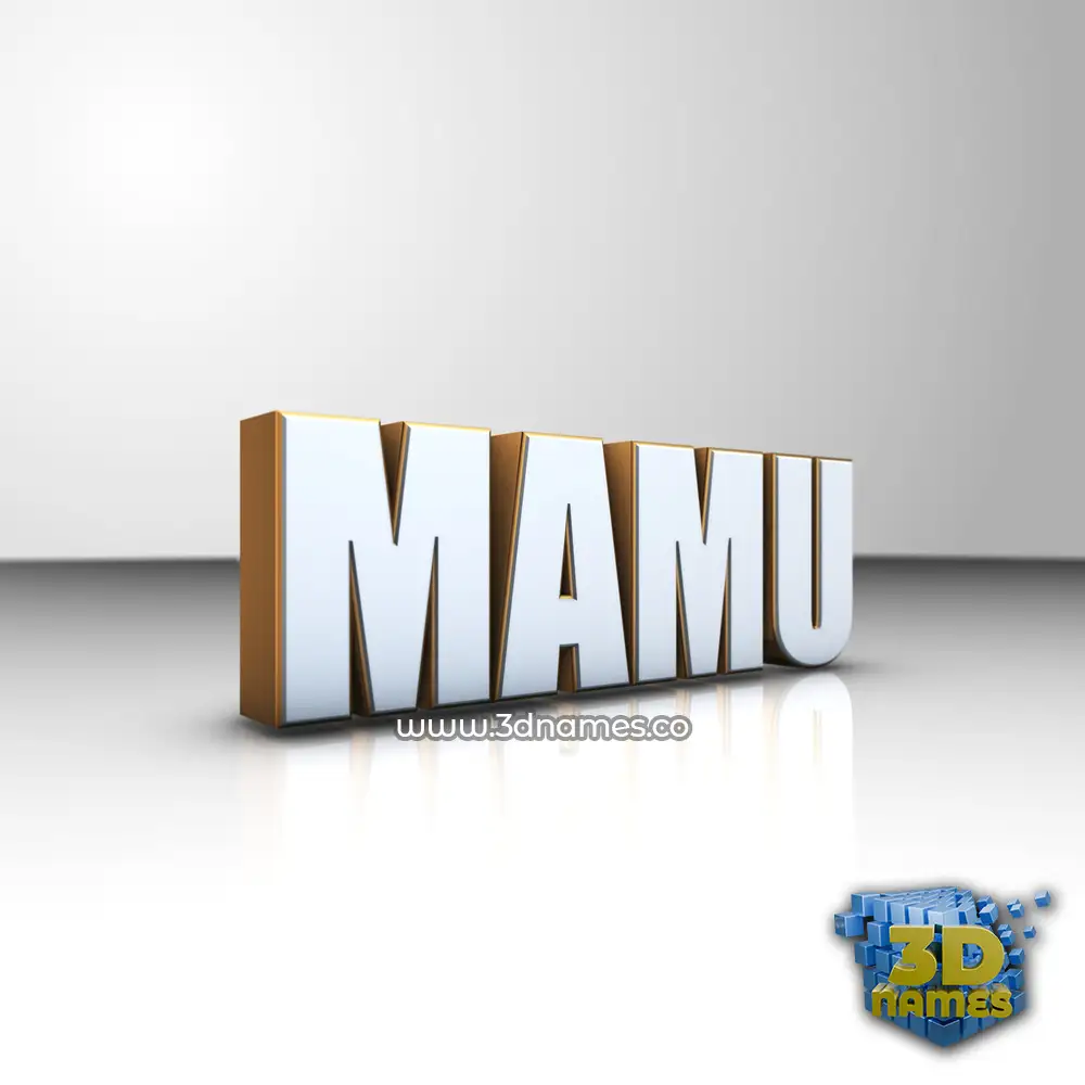 mamu in White'n'Gold style - 3D name wallpaper