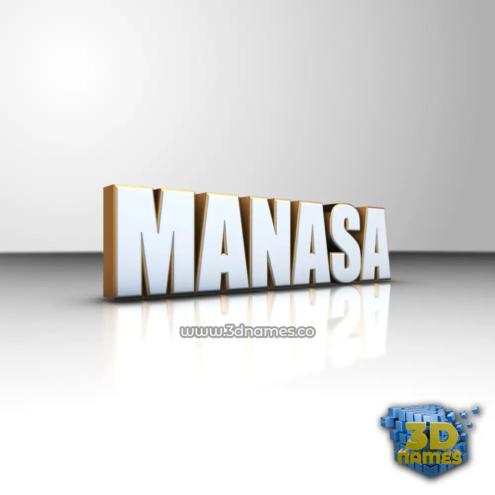 manasa in White'n'Gold style - 3D name wallpaper