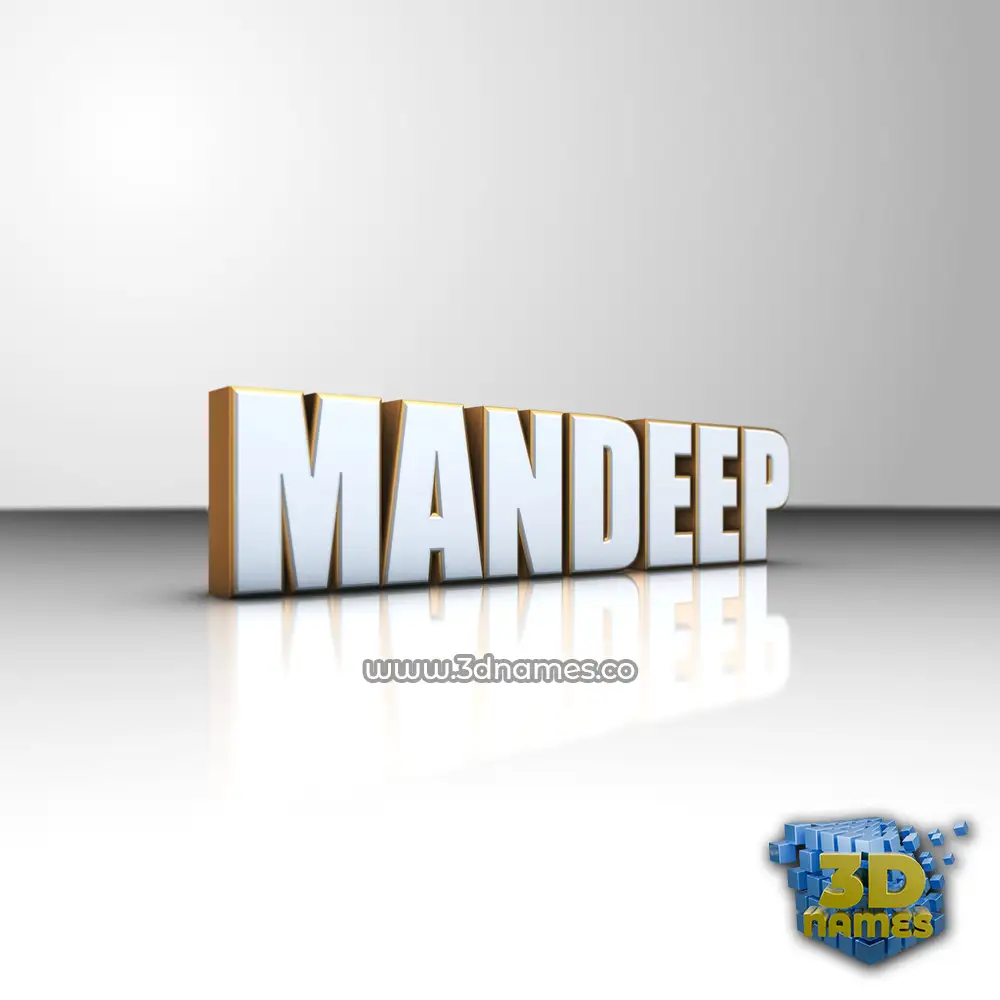 mandeep in White'n'Gold style - 3D name wallpaper