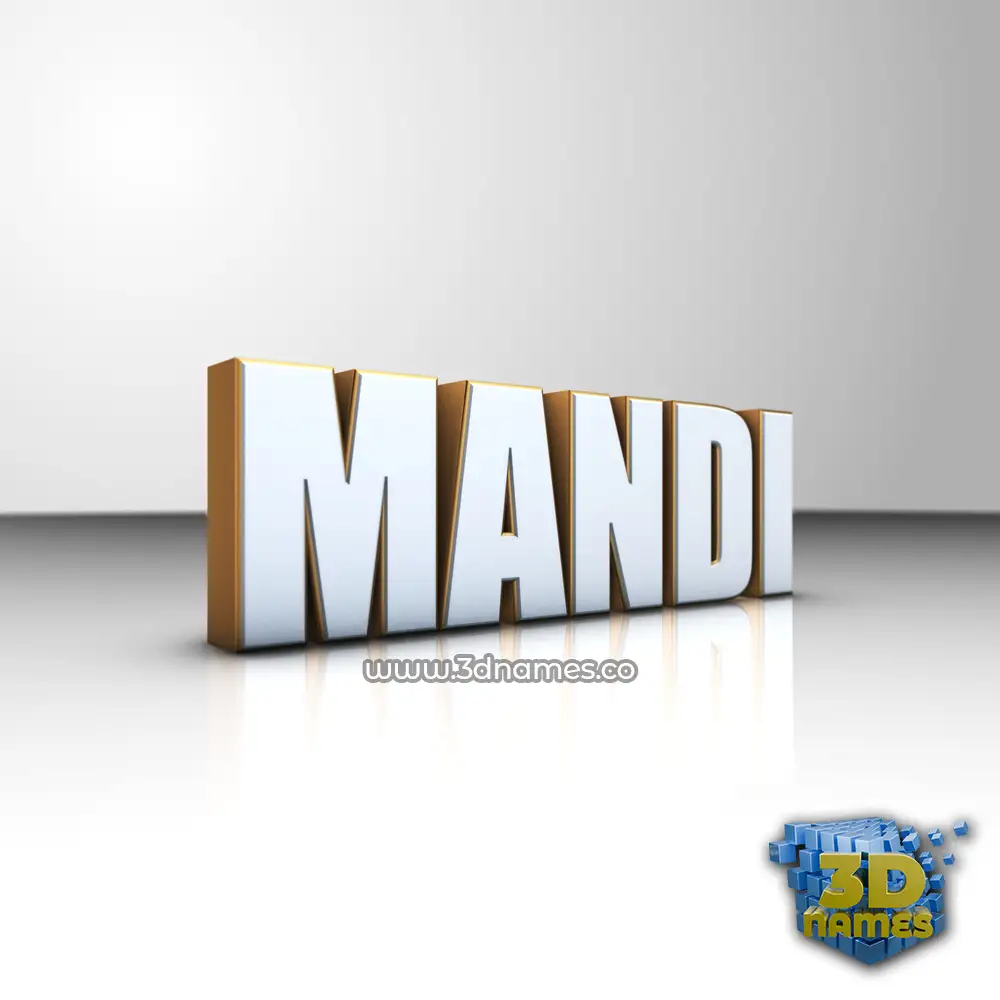 mandi in White'n'Gold style - 3D name wallpaper