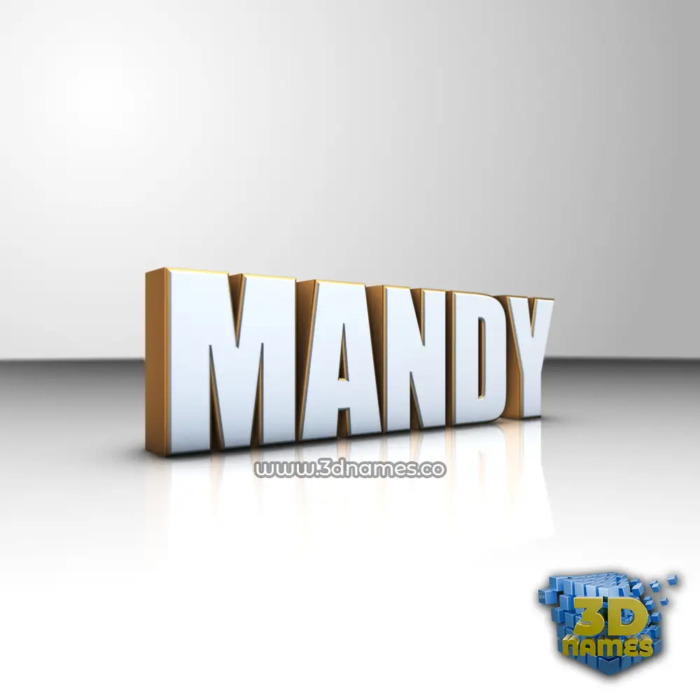 mandy in White'n'Gold style - 3D name wallpaper