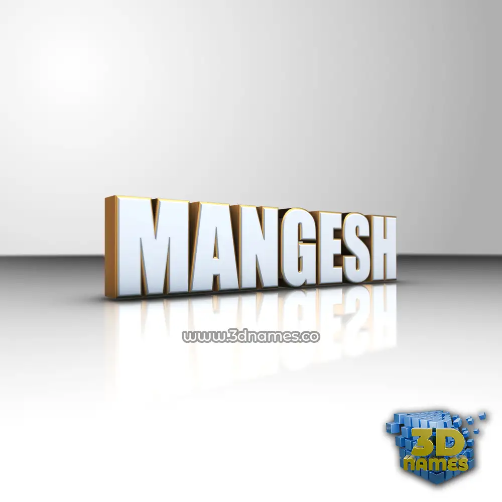 mangesh in White'n'Gold style - 3D name wallpaper