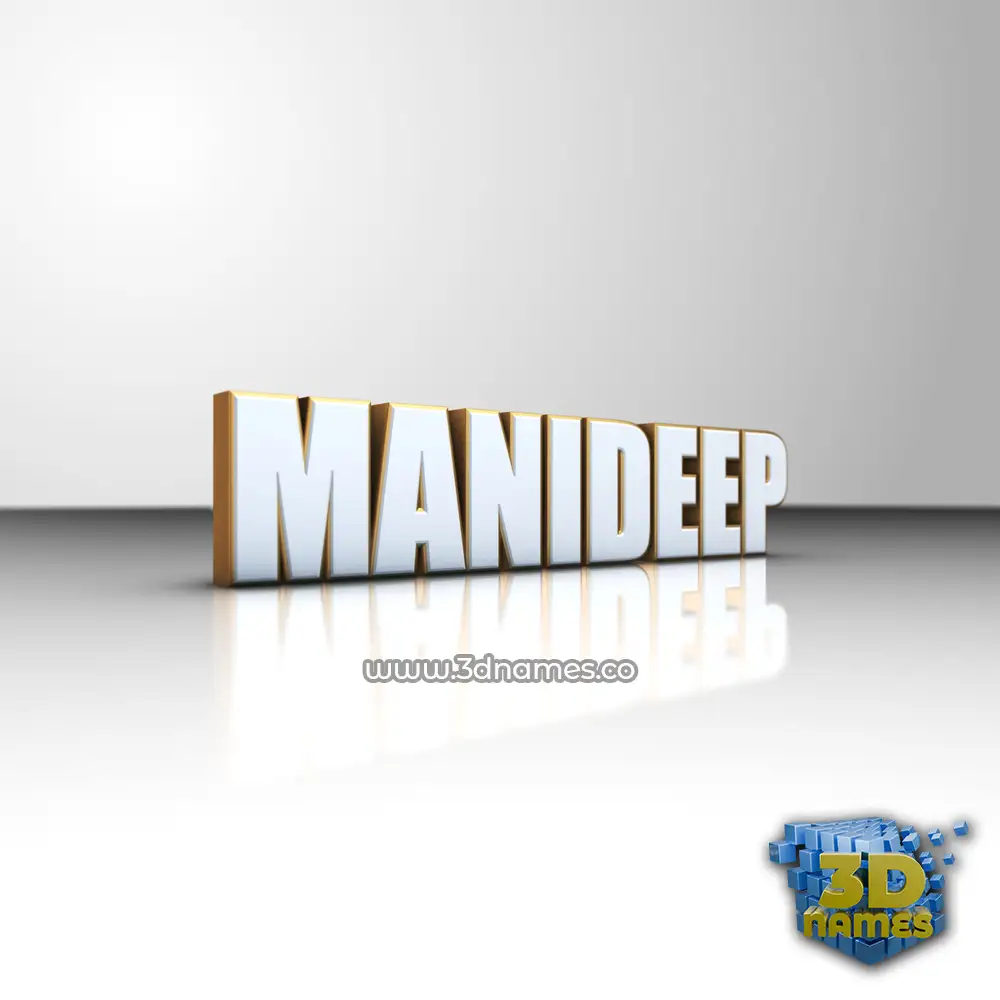 manideep in White'n'Gold style - 3D name wallpaper