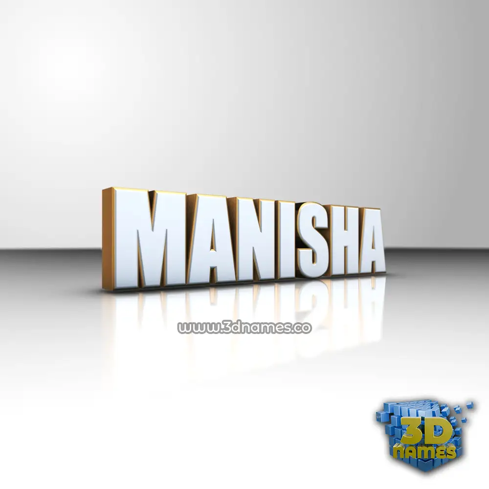 manisha in White'n'Gold style - 3D name wallpaper