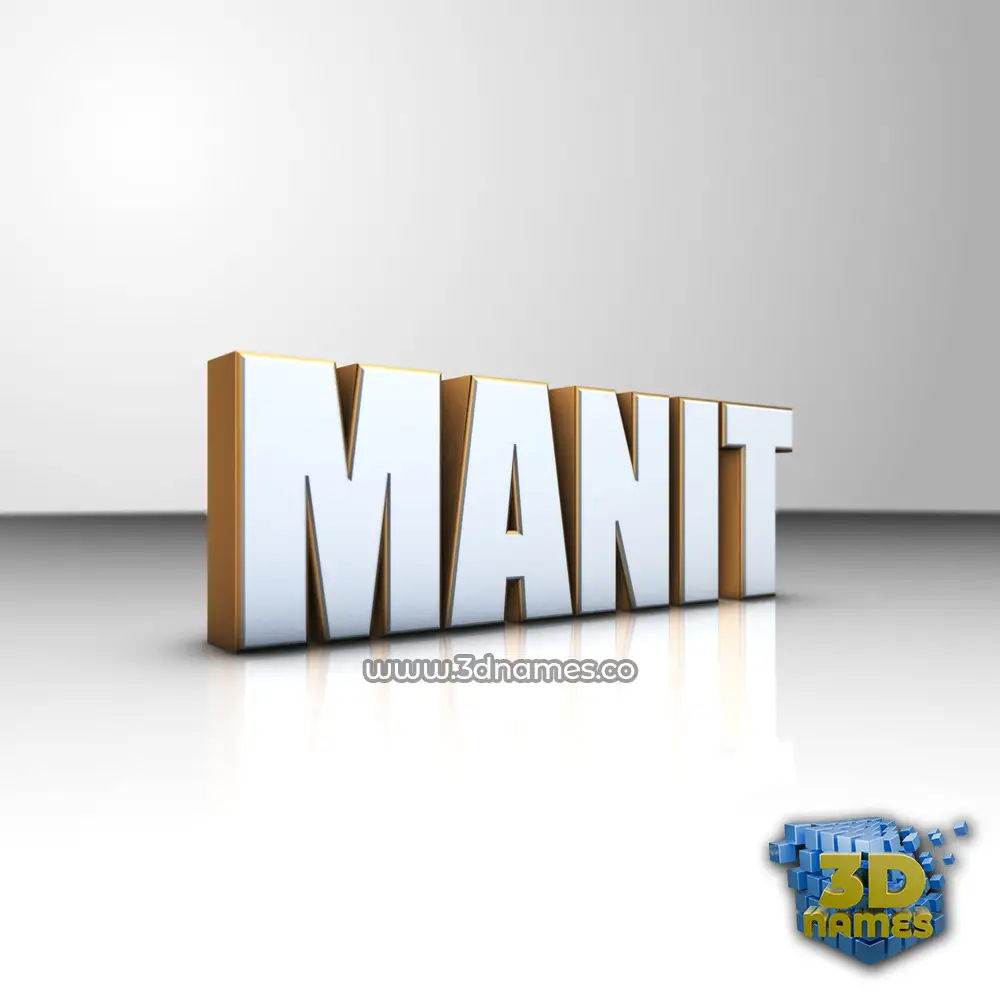 manit in White'n'Gold style - 3D name wallpaper