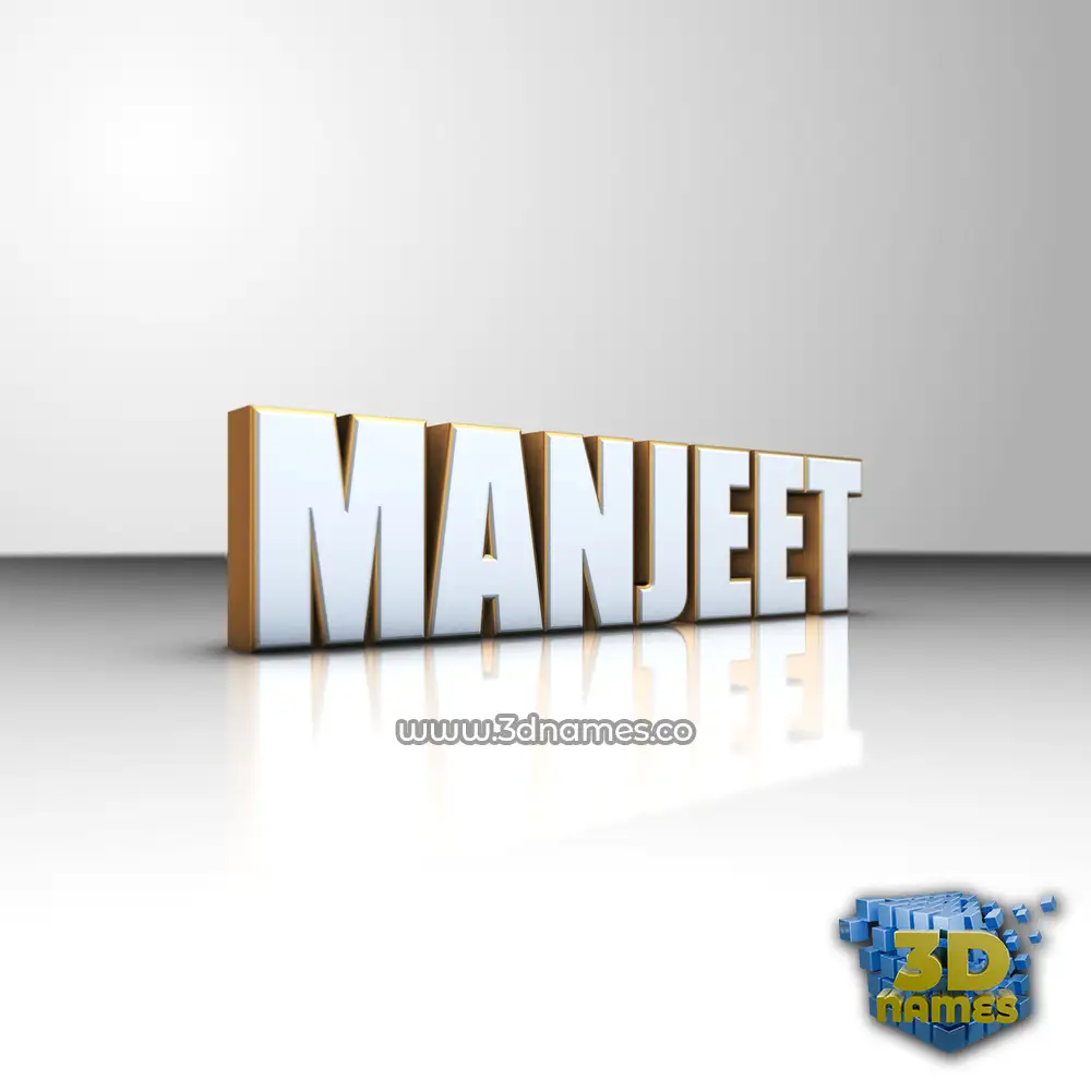 manjeet in White'n'Gold style - 3D name wallpaper