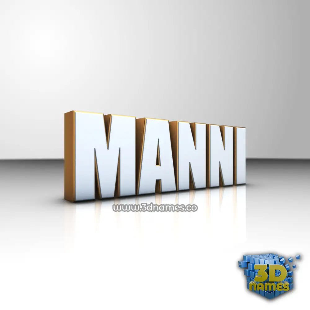 manni in White'n'Gold style - 3D name wallpaper