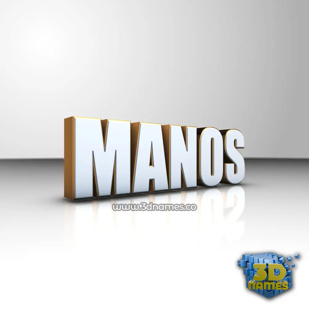 manos in White'n'Gold style - 3D name wallpaper