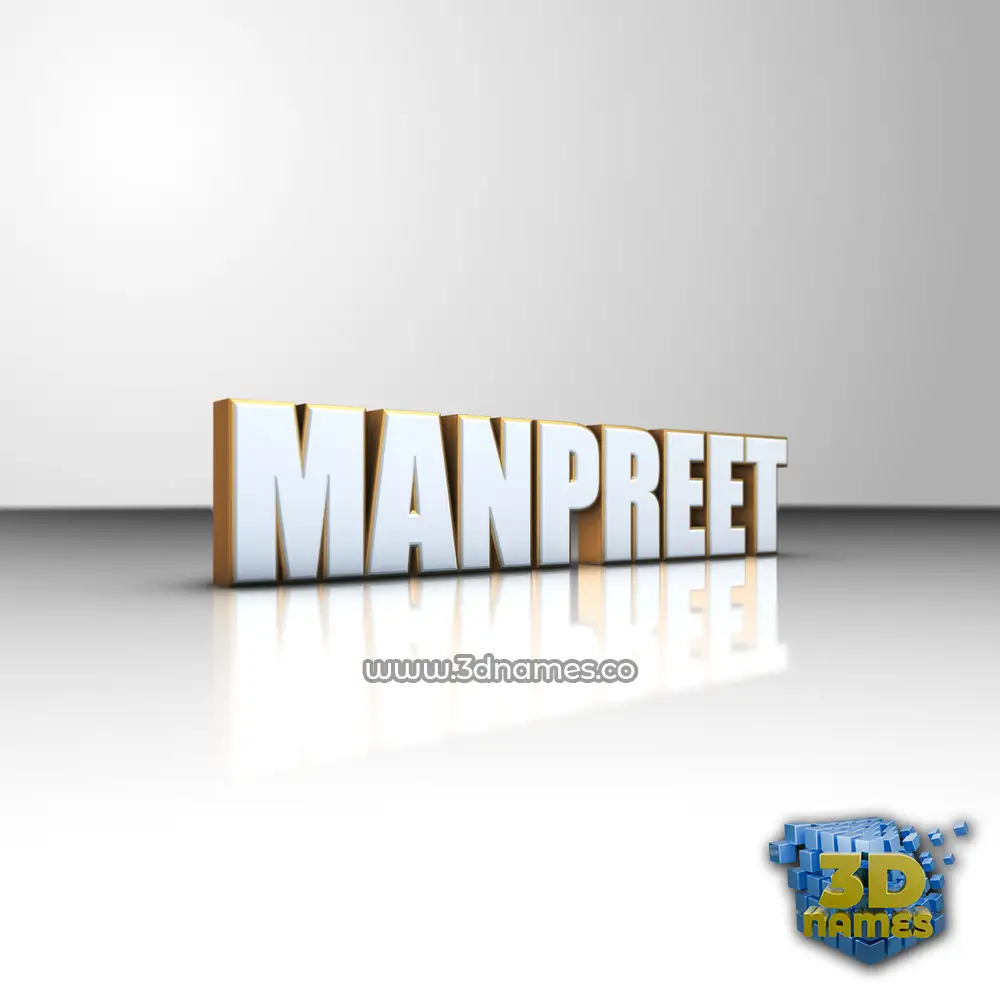 manpreet in White'n'Gold style - 3D name wallpaper