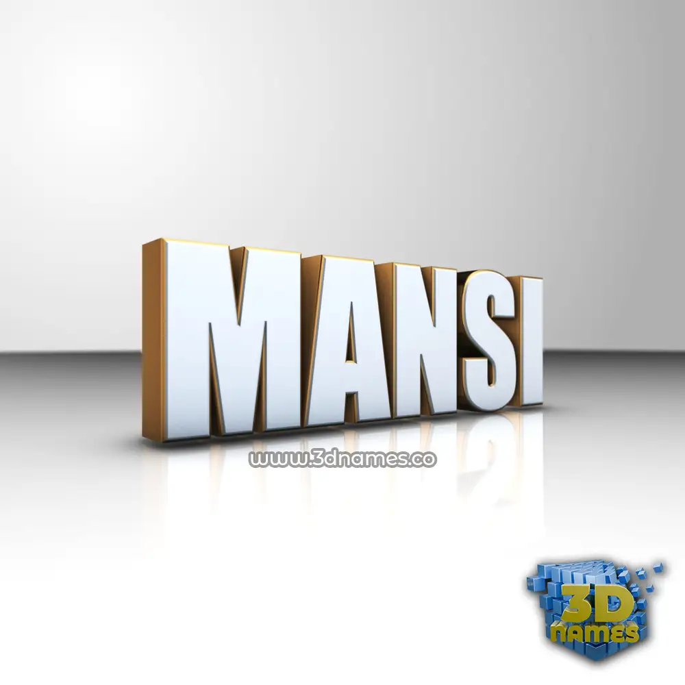 mansi in White'n'Gold style - 3D name wallpaper