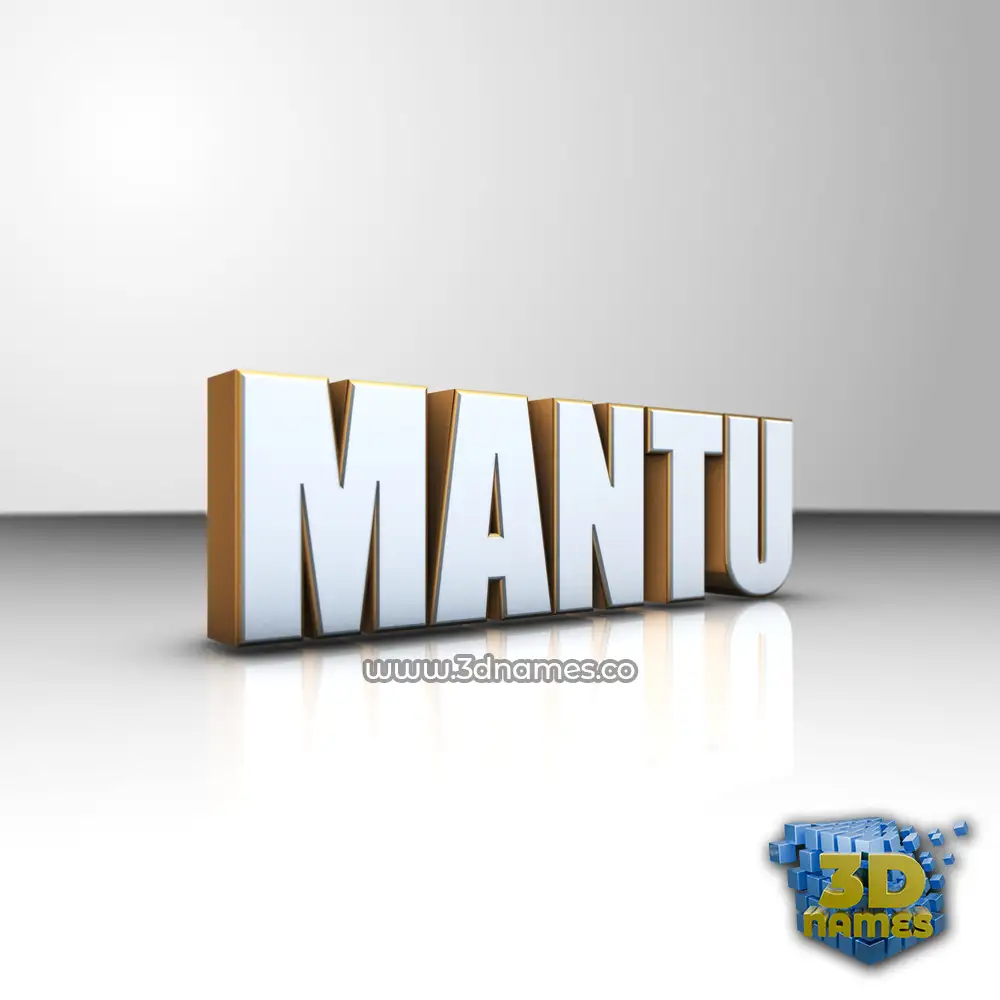 mantu in White'n'Gold style - 3D name wallpaper