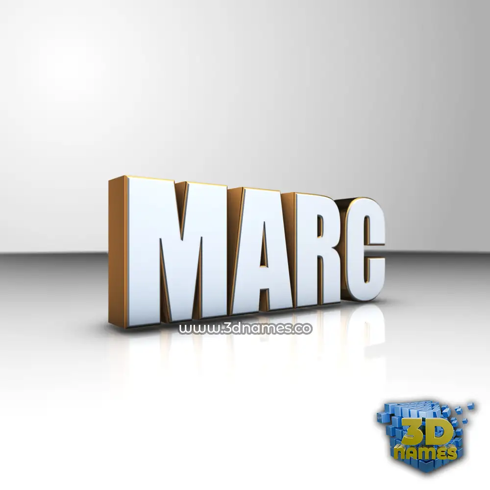 marc in White'n'Gold style - 3D name wallpaper