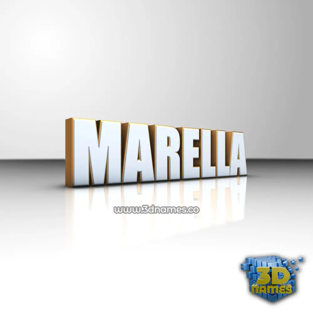 marella in White'n'Gold style - 3D name wallpaper