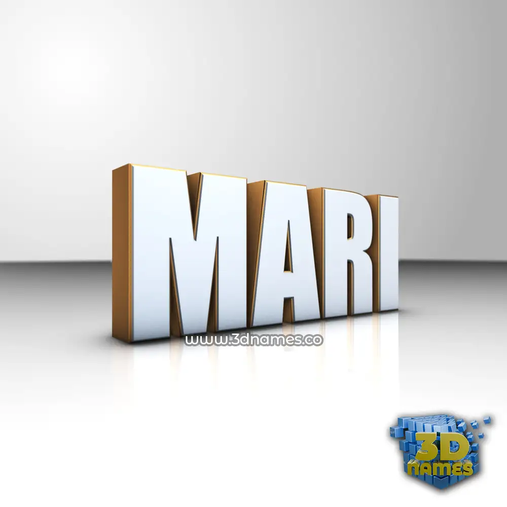 mari in White'n'Gold style - 3D name wallpaper