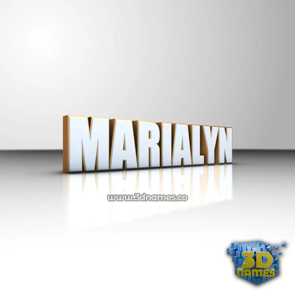 marialyn in White'n'Gold style - 3D name wallpaper
