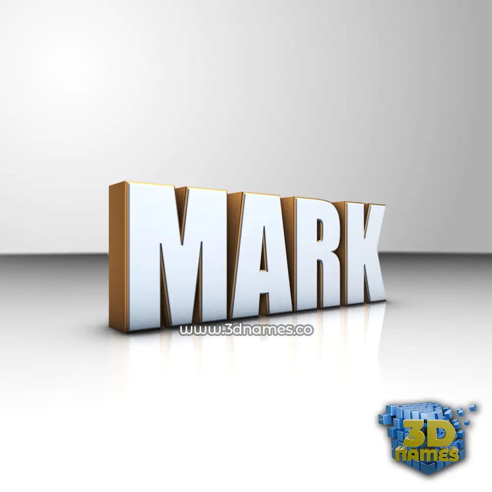 mark in White'n'Gold style - 3D name wallpaper