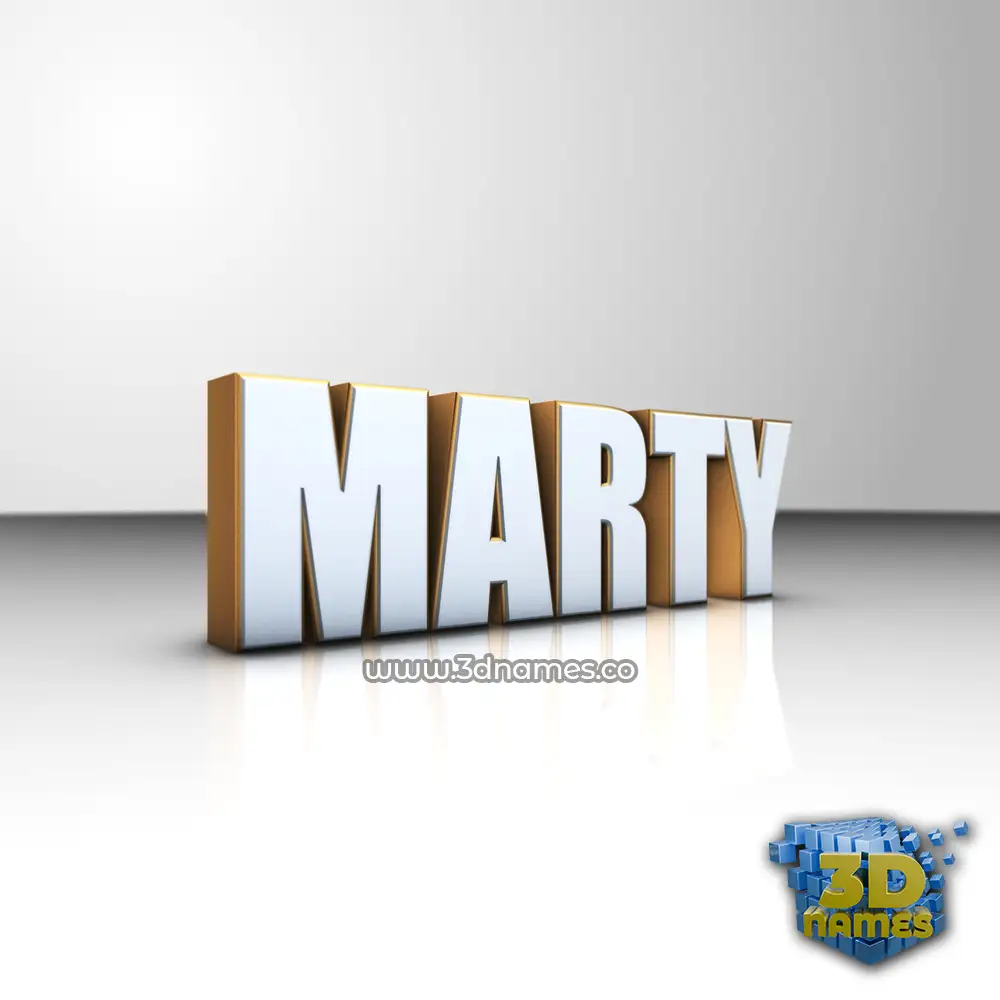 marty in White'n'Gold style - 3D name wallpaper